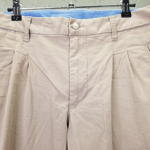 Puma Chino Pants Men's L Beige Pleated Flip Cuff Casual Trouser Stretch Cotton - Picture 7 of 16